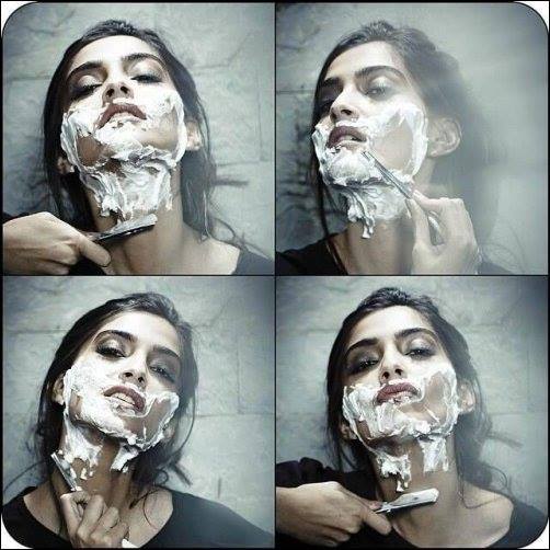 Sonam Kapoor Face Shave